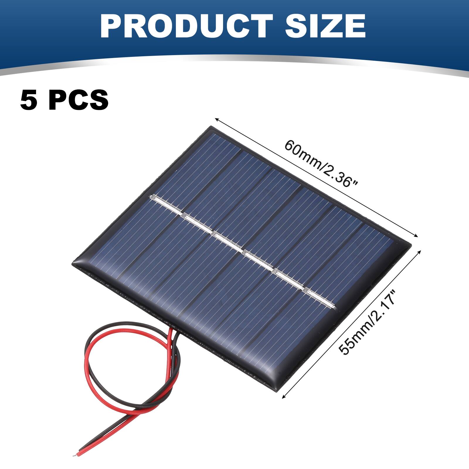 PRODUCT SIZE  
5 PCS  
60mm/2.36"  
55mm/2.17"