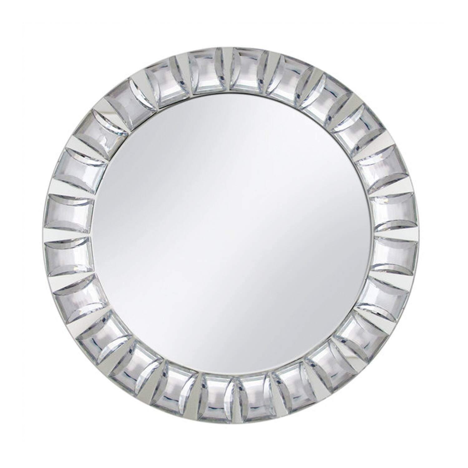Angle. American Atelier - Mirror Charger Plates 4-Piece Set 13"D with Big Beads - Clear.
