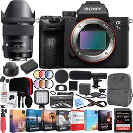 Sony - a7 III Alpha Mirrorless 4K HDR Camera Body + Sigma 35mm F1.4 ART DG HSM Lens Kit