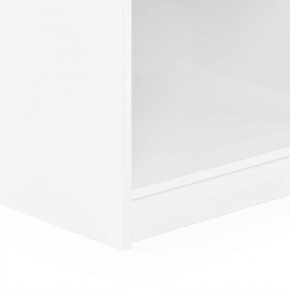 Alt View 2. FurniFact - Solid White Nightstand Set, Handle, Drawer, Contemporary Bedroom Furniture - Solid White.