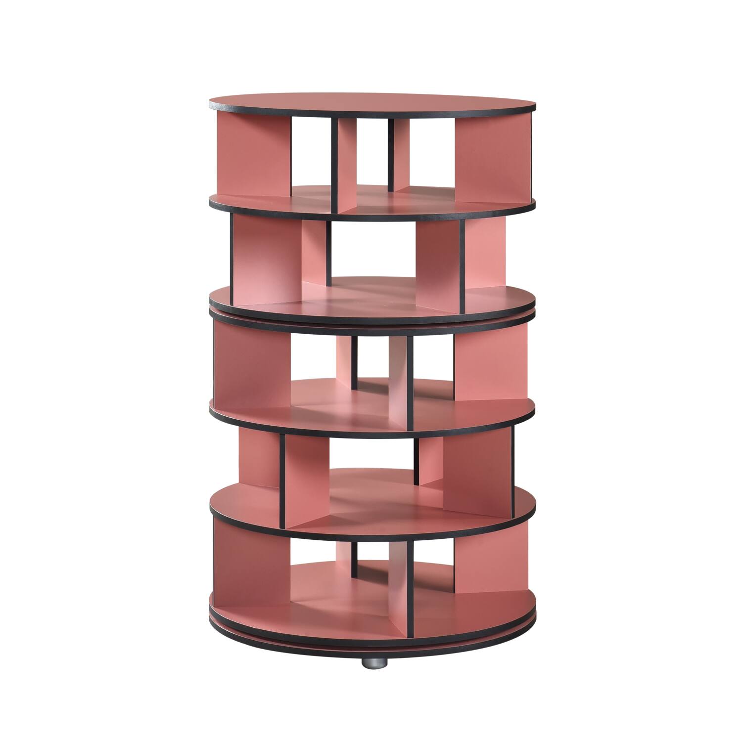Alt View 2. Kings Brand Furniture - Kings Brand Furniture - 5-Tier Rotating Shoe Rack, 360° Revolving Lazy Susan Spinning Shoe Rack Tower Storage Organizer - Red.