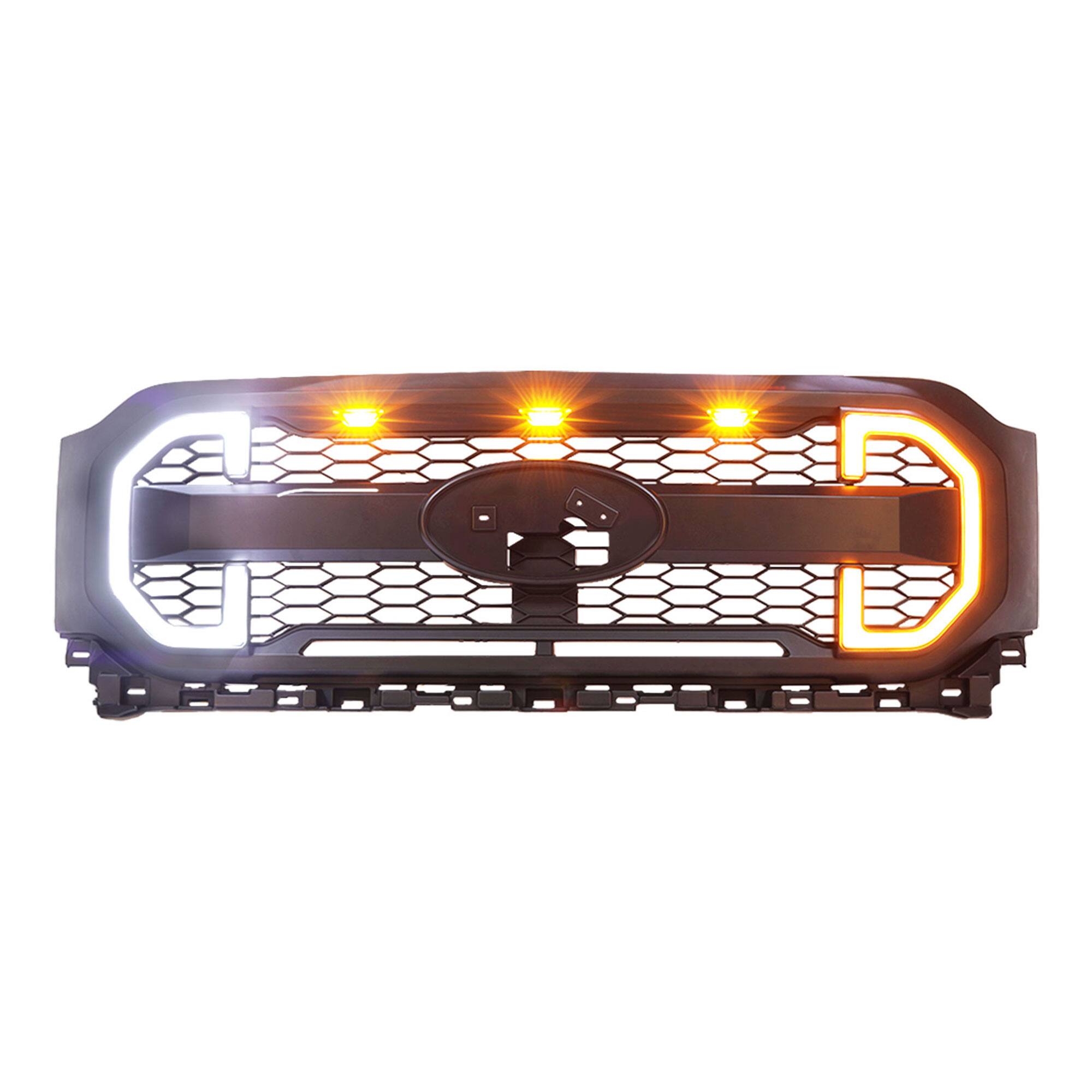 Alt View 8. AMERICAN MODIFIED - AMERICAN MODIFIED Raptor Style Mesh Grille Compatible with 2021-2023 Ford F150 - Matte Black.