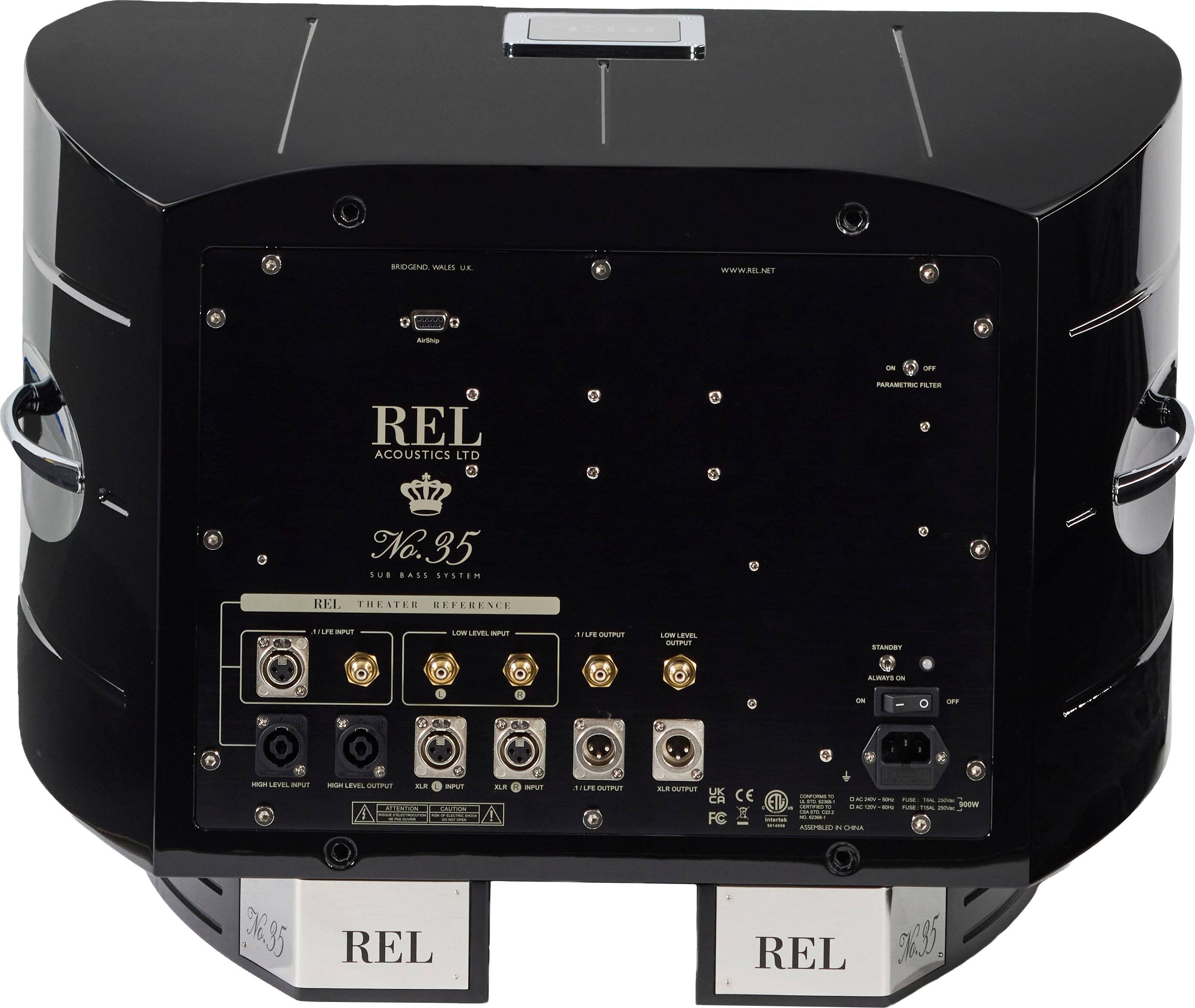 KIDGEND WALES U.E.
WWW.REL.NET
Airania
ON
OFF
REL ACOUSTICS LTD
PARAMETRIC FILTER
No.35 SUB BASS SYSTEM
REL THEATER REFERENCE
- LFE INPUT
LOW LEVEL INPUT
JLFE OUTPUT
LOW LEVEL OUTPUT
STANDBY
ALWAYS ON
DM
GFF
1
HESTE LEVEL DIPPY
IBSIE LEVEL SUFFAIT ATC
ALS
SHIPPY
ALPI
ISPAIT
LFE OUTPUT
ELIT EDITPUT UK CE ETL COMORE PUSE . - SNEW STORE AMEMBLEH Pi SINA
- PEPAS seow
No.35
REL
REL M.95