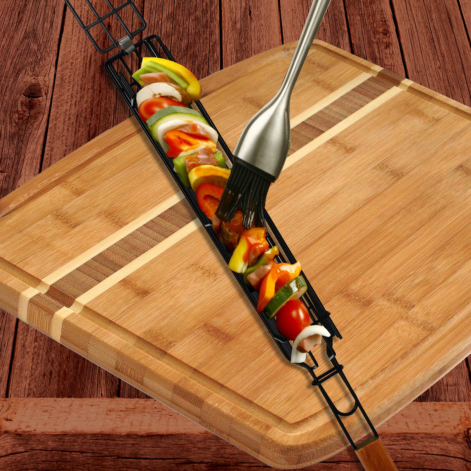 Alt View 3. Norpro - Nonstick Grilling Kabob Baskets, Set of 4 - Silver.