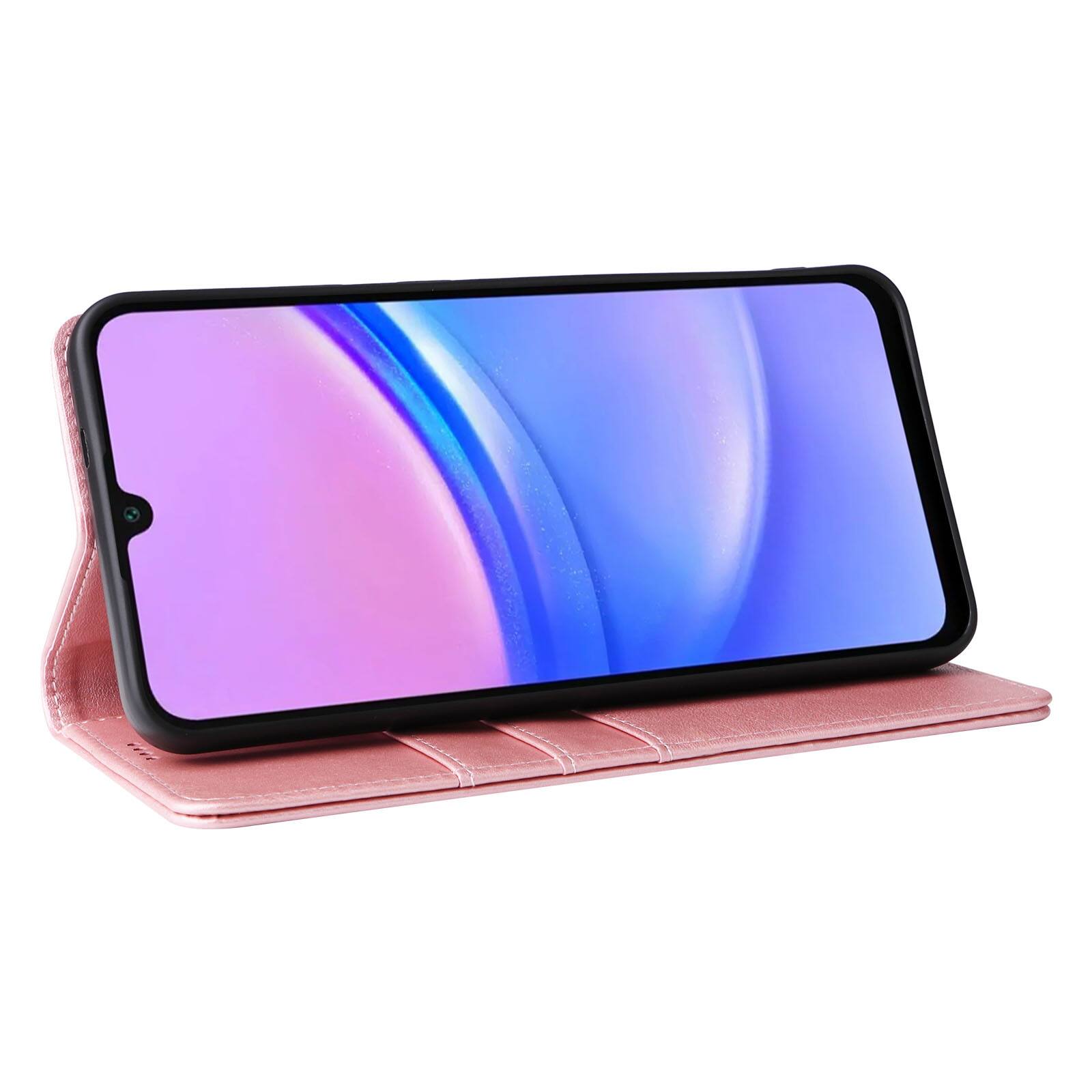 Alt View 1. Dteck - Case for Samsung Galaxy A16 5G,Wallet Case with Card Holder for Women Men,Shockproof PU Leather Flip Kickstand Cover - Rosegold.
