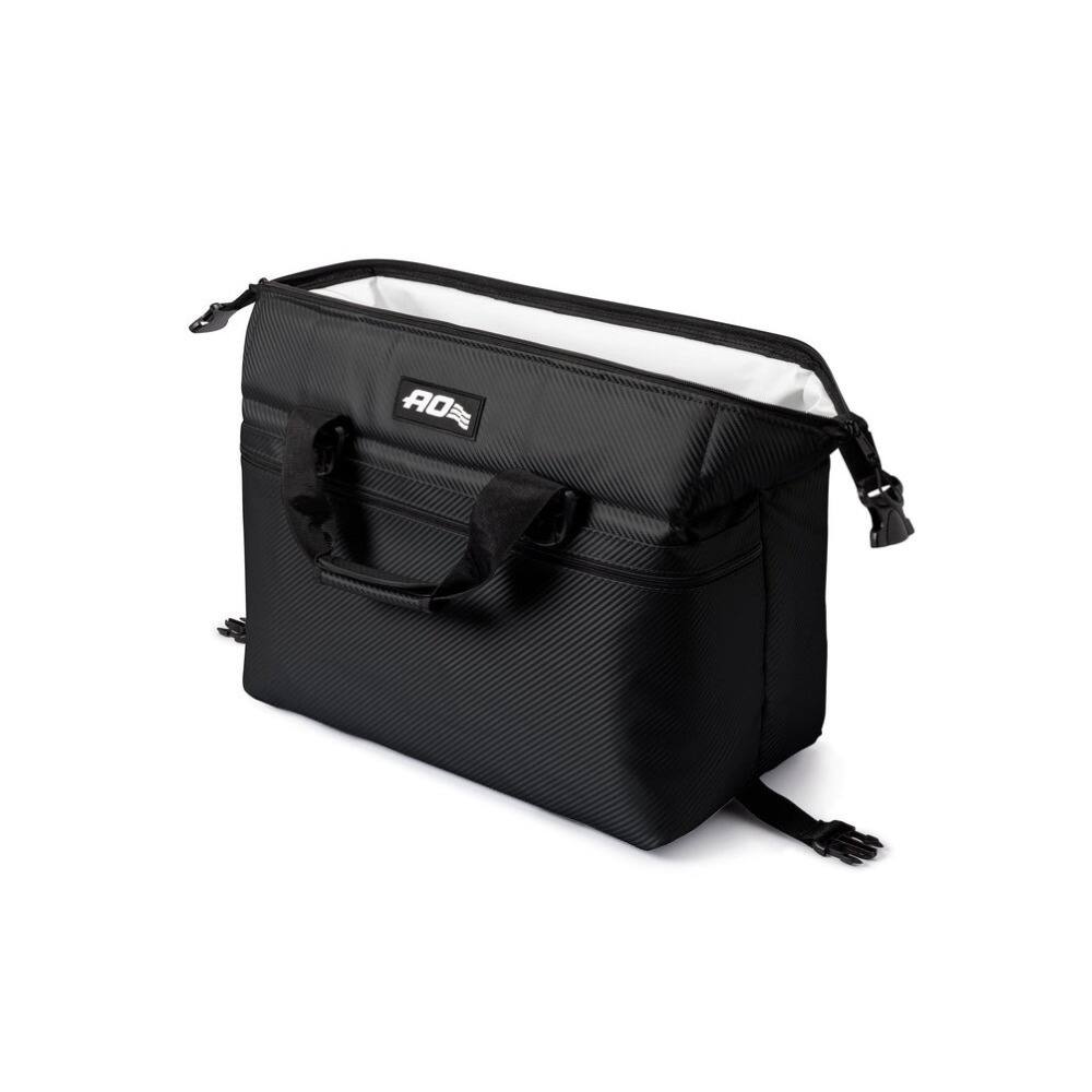 Left. AO Coolers - AO Coolers Carbon Series Soft Cooler  Leak-Proof and Durable (Black) - Black.