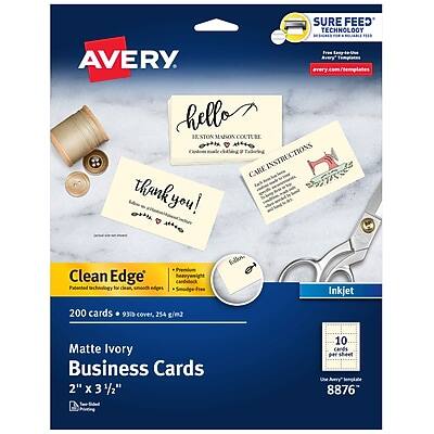Avery - Clean Edge Business Cards, 3.5" x 2", Matte 200/Pack - Ivory
