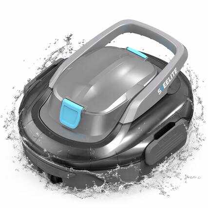 Front. Steelite - Cordless Robotic Pool Cleaner 120 Mins Runtime with Dual Filters for Pools Up to 1076 Sq.Ft - Gray.