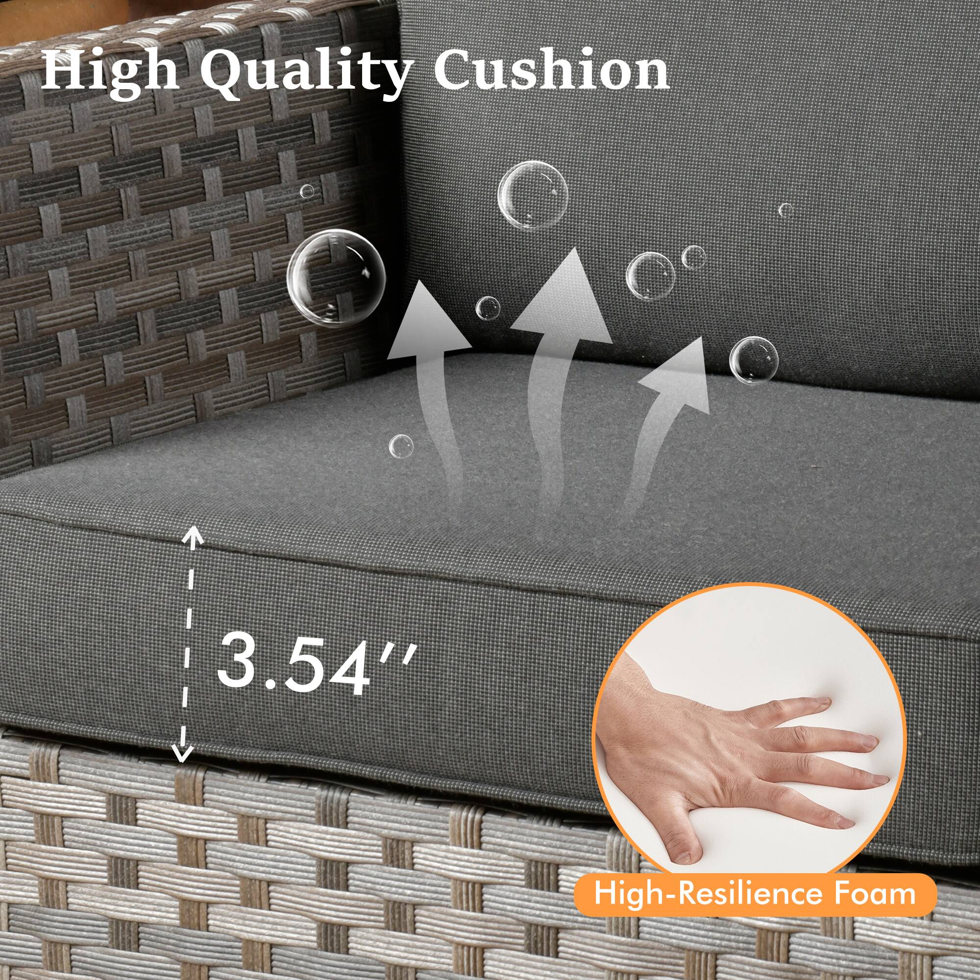 High Quality Cushion  
3.54" High-Resilience Foam