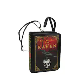 Things2Die4 - The Raven Vinyl Book Backpack Purse – 11 Inches High - Your Ultimate Gothic Literature Fashion Accessory Statement - Black