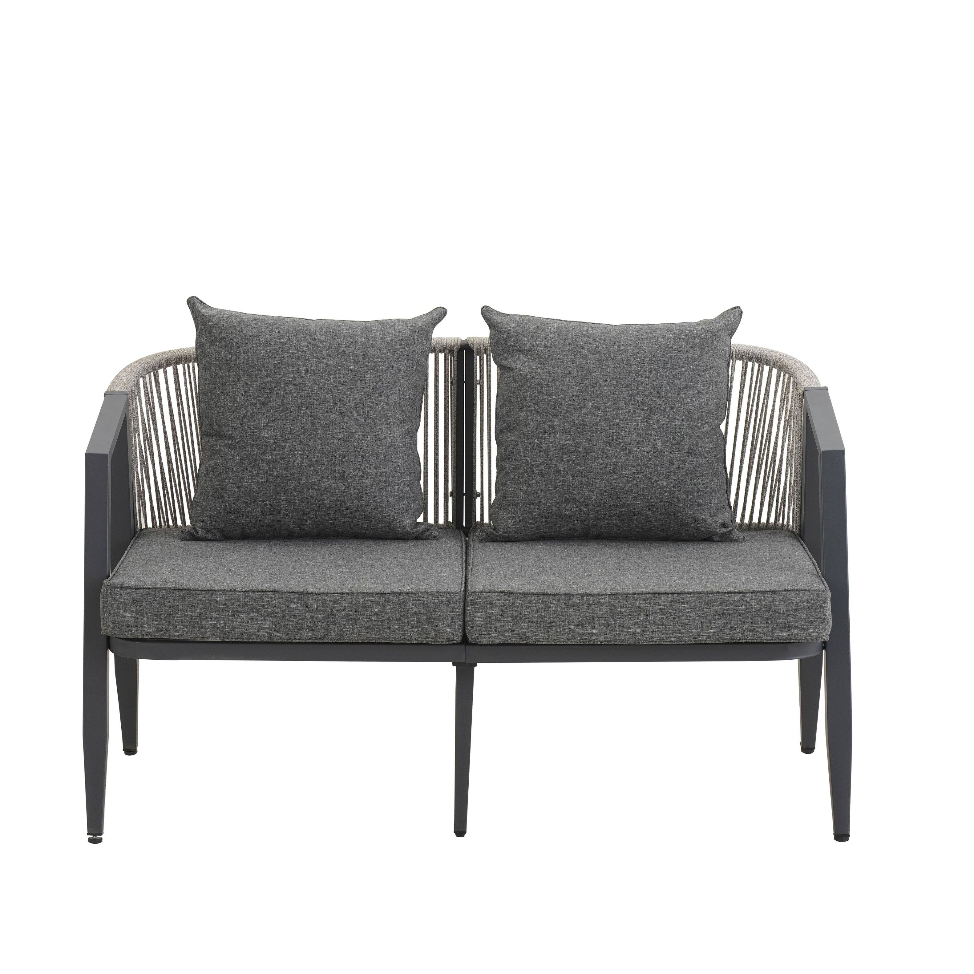 Alt View 5. Siljoy - Durable and Comfortable Outdoor Seating Set,Suitable for Patios, Lawns, and Poolsides  - Gray.