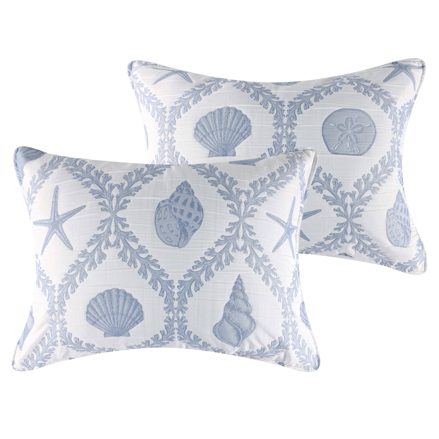 Angle. Greenland Home Fashions - Greenland Home Fashions Laguna 100% Polyester Pillow Sham King 20x36 Chambray - Chambray.