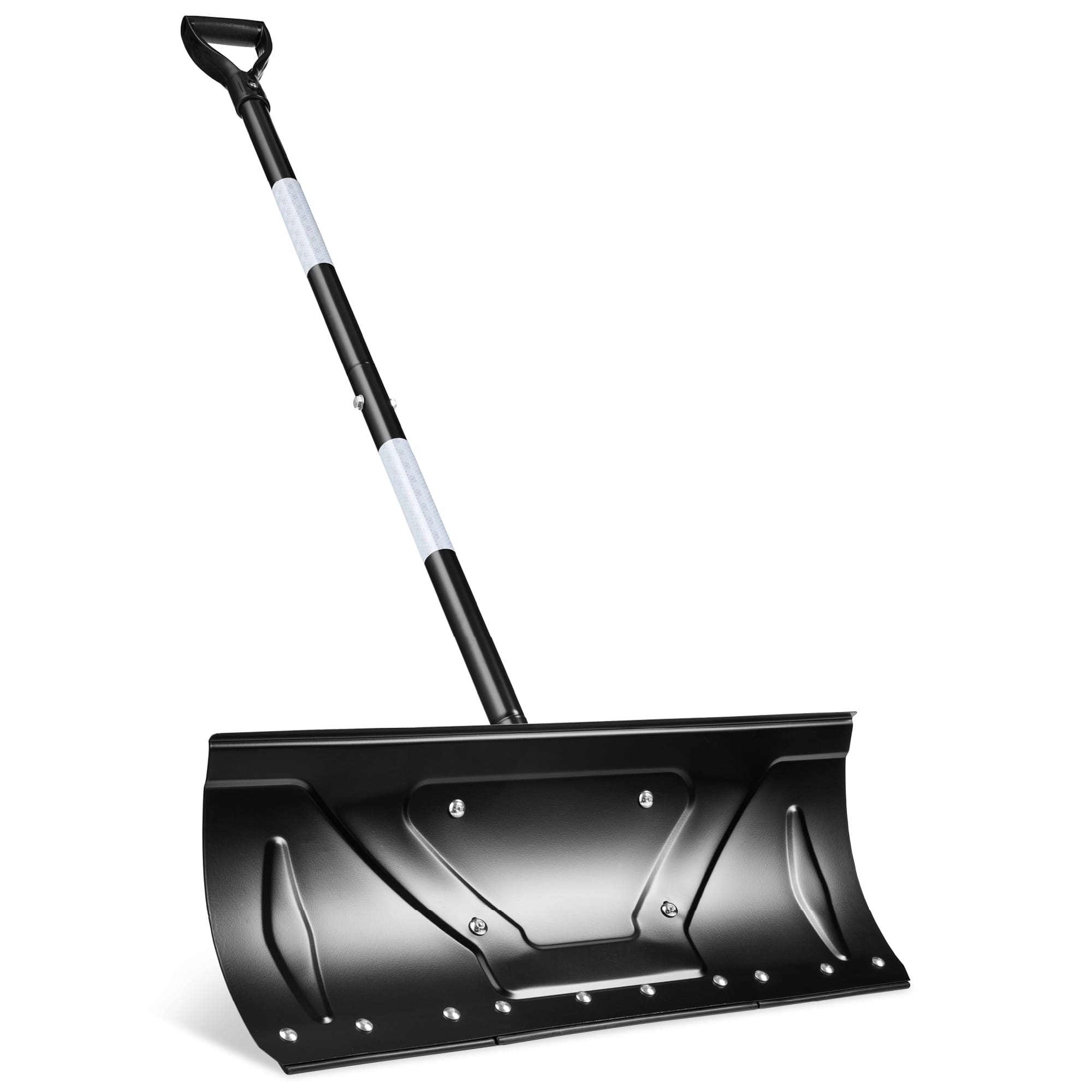 Front. Best Choice Products - Best Choice Products 24" Snow Pusher, Heavy Duty Hand Plow - Black - Black.