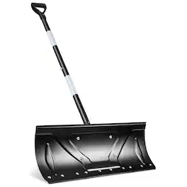 Best Choice Products - 24" Snow Pusher, Heavy Duty Hand Plow - Black