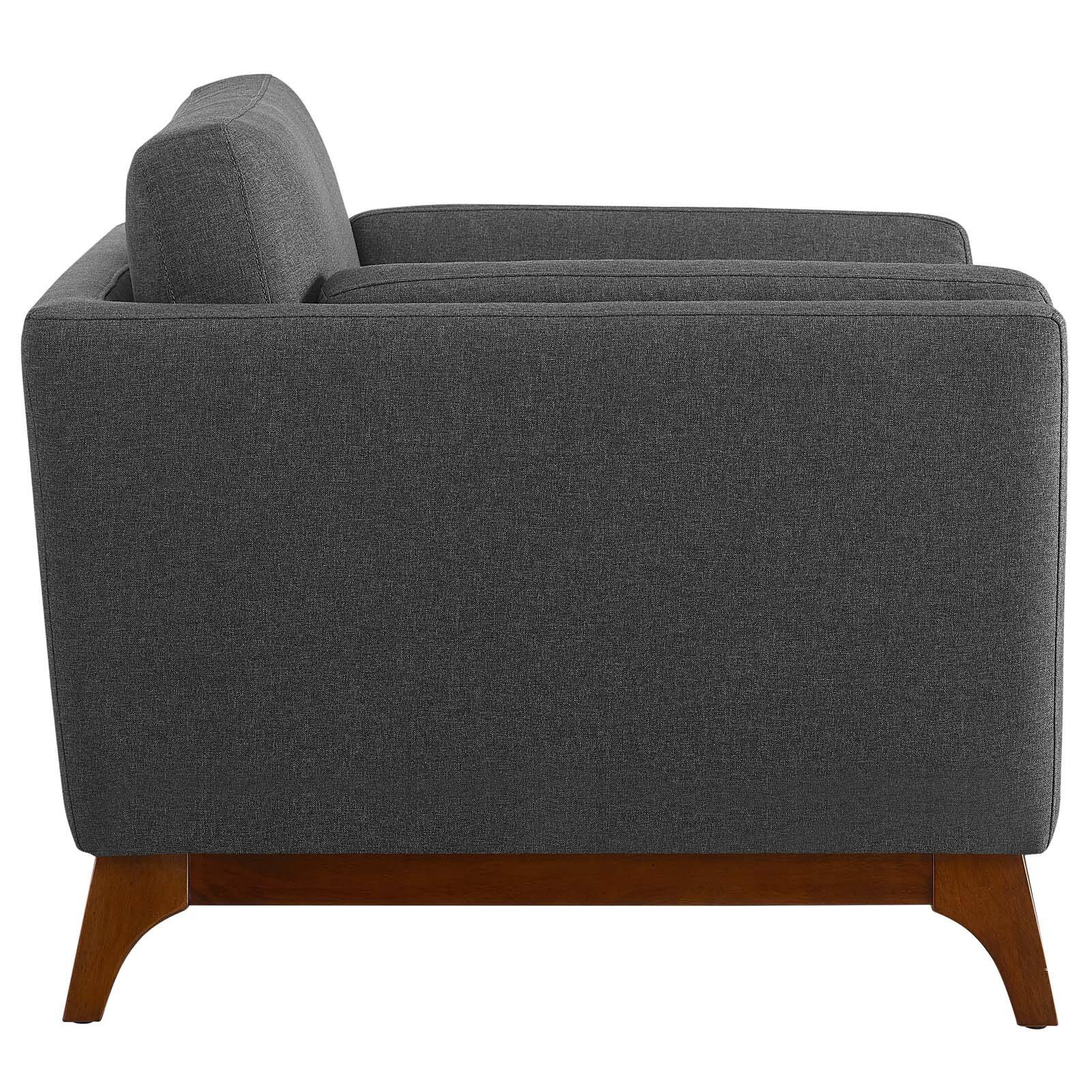 Left. Modway - Chance Upholstered Fabric Armchair by Modway - Gray.