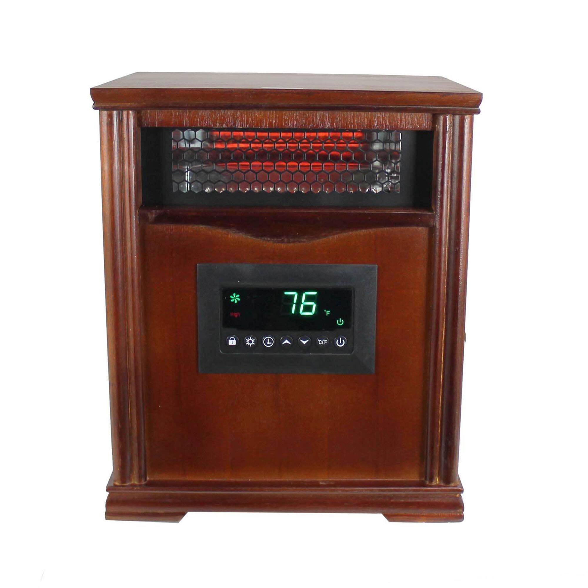 Alt View 4. Lifesmart - LifeSmart LifePro 4 Element 1500W Electric Infrared Quartz Indoor Space Heater - Brown.