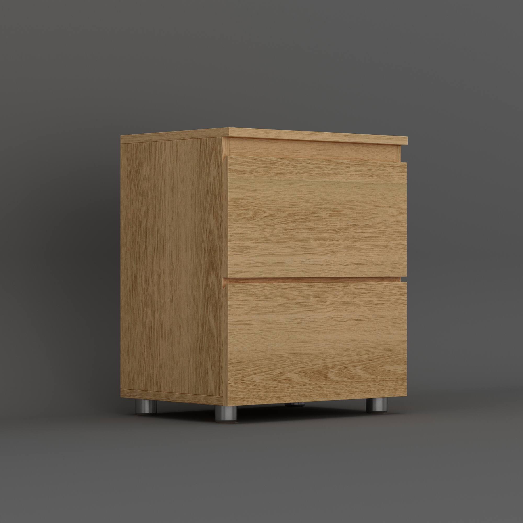 Left. FUFU & GAGA - FUFU&GAGA 2 - Drawer Nightstand: Minimalist Bedroom Storage Solution - Wooden.