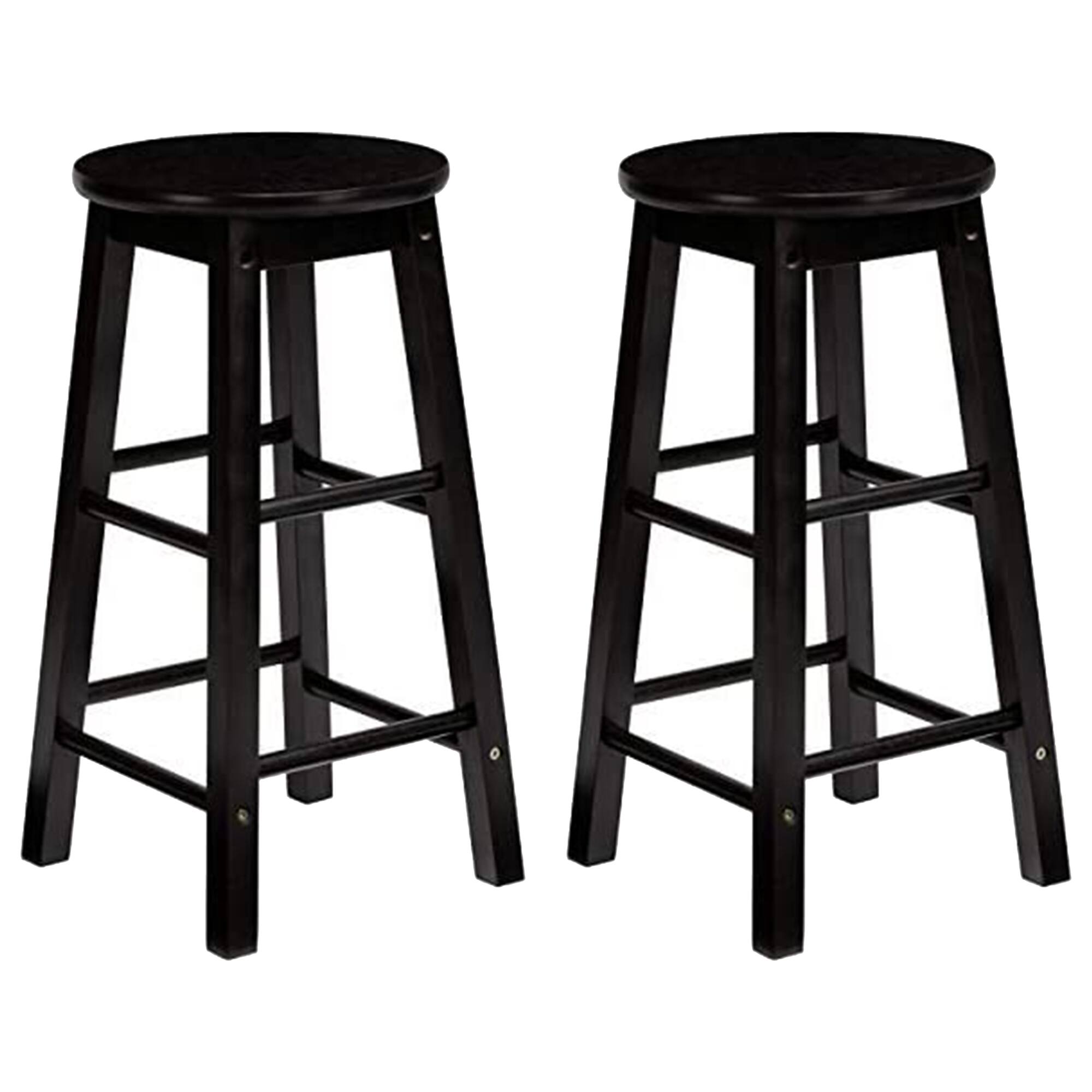 Alt View 1. PJ Wood - PJ Wood Classic Round Seat 29" Tall Kitchen Counter Stools, Black (Set of 10) - Black.