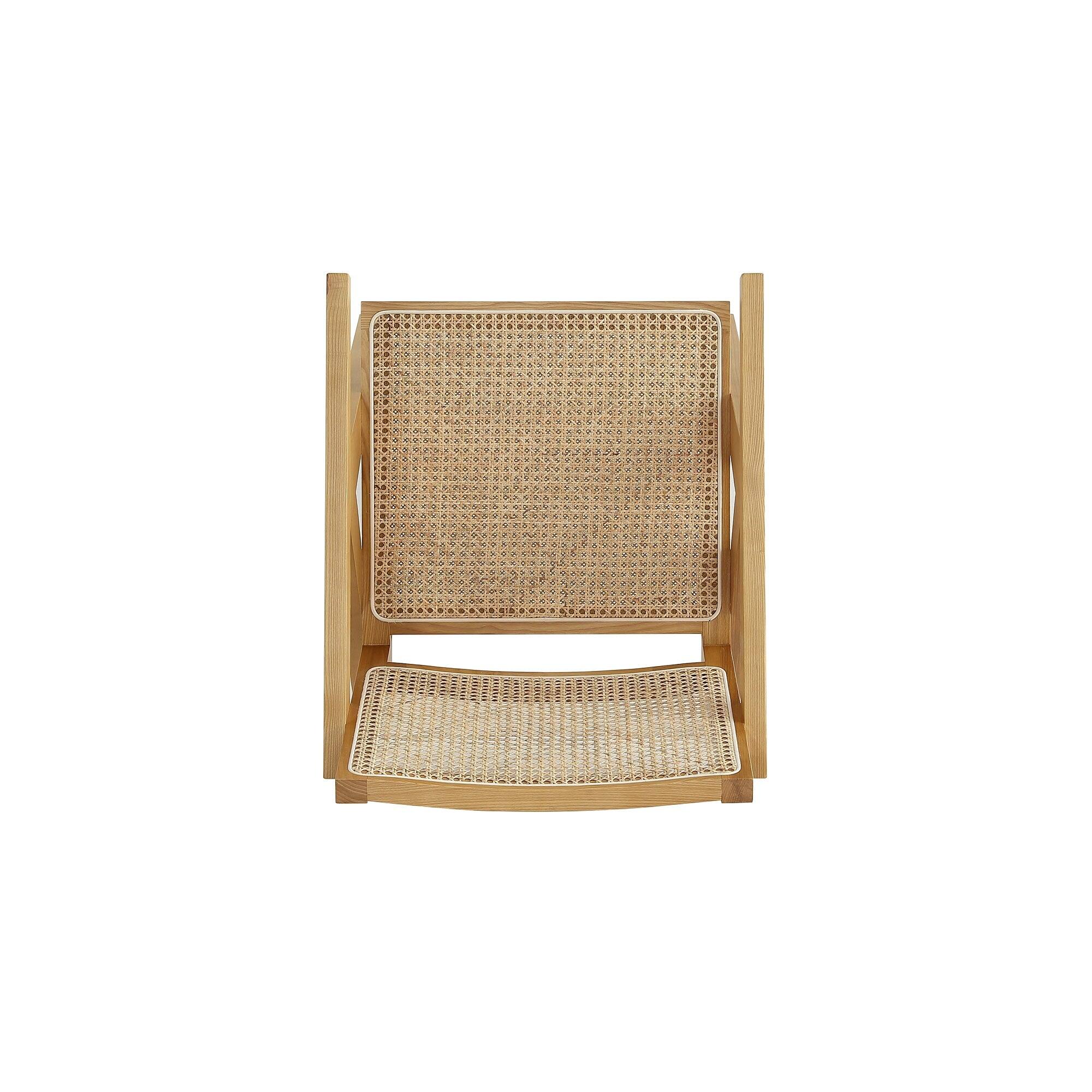 Alt View 6. Manhattan Comfort - Hamlet Industry Chic Cane Back Wood Accent Armchair - Set of 2 - Natural.