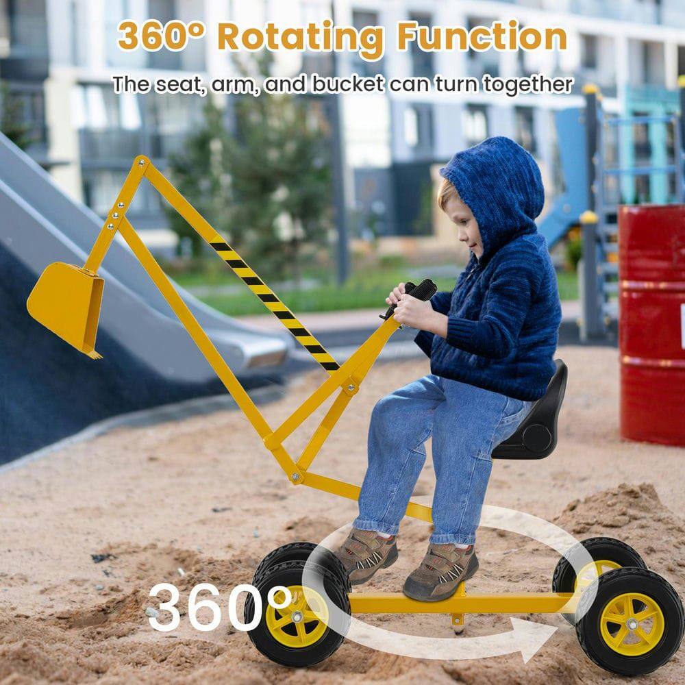 360° Rotating Function  
The seat, arm, and bucket can turn together