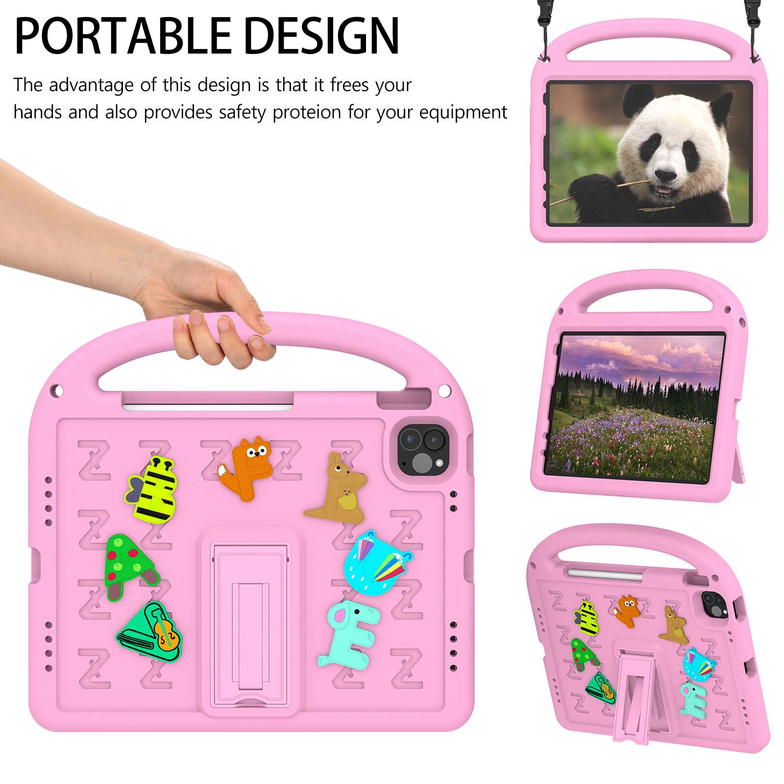 PORTABLE DESIGN  
The advantage of this design is that it frees your hands and also provides safety protection for your equipment
