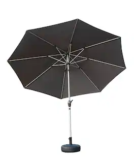 Ecooso - 10FT Patio Umbrella, Push Button Tilt and Crank, UV Protection Waterproof,8 Sturdy Ribs for Garden,Base Not Included - Gray