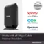The text on the image can be grouped and corrected as follows:

"Works with all Major Cable Internet Providers: Netgear, Xfinity, Comcast, Spectrum, and Cox. Up to 800Mbps with Xfinity, up to 500Mbps with Comcast, up to 400Mbps with Spectrum, and up to 400Mbps with Cox."