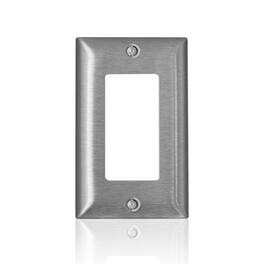 Leviton - 1-Gang Decora Plus GFCI Wallplate, Standard Size, Magnetic C-Series SL26 - Stainless Steel