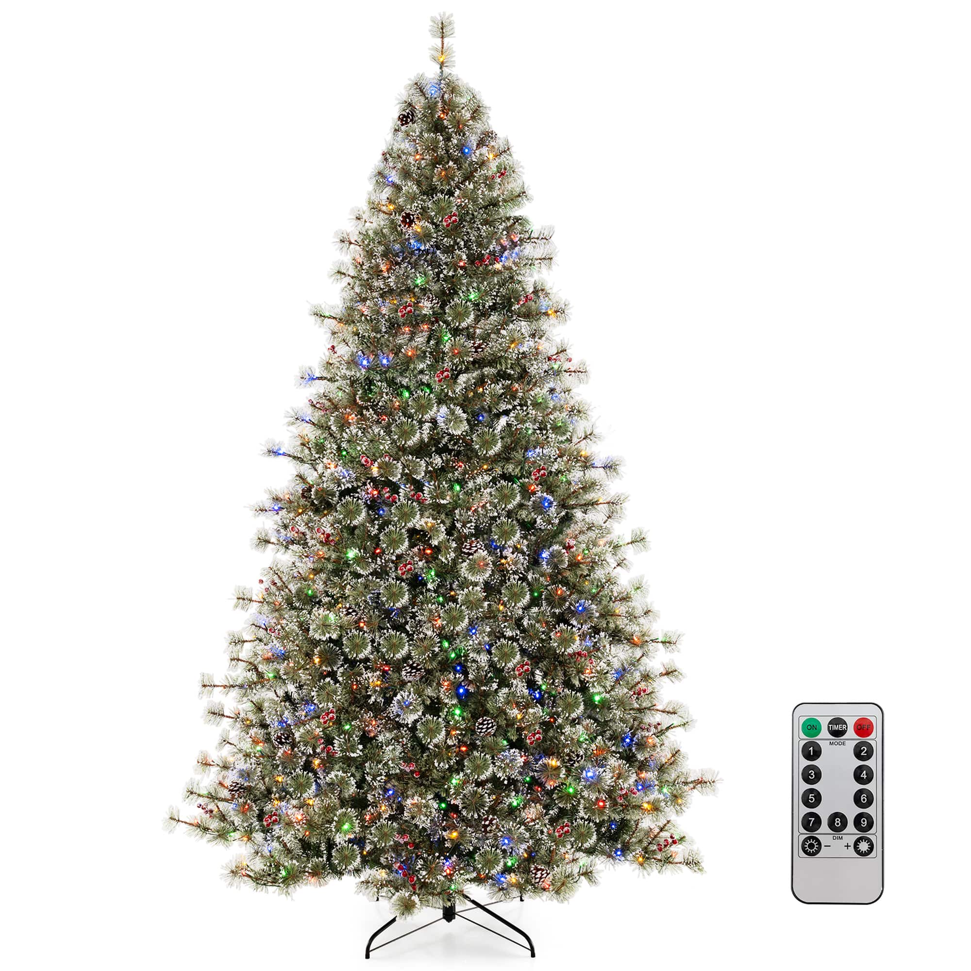 Front. Costway - Costway 9 FT Artificial Christmas Tree with 360° Quick Power Connector 1714 Pine Needles - Green.