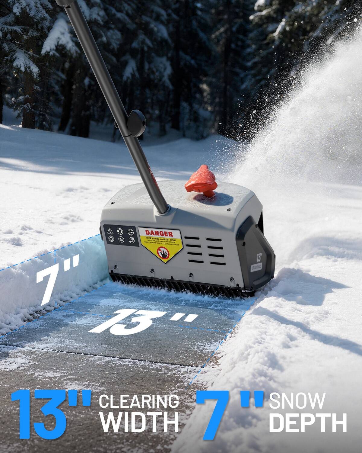 DANGER FLUV BOOKS similay www.surson.ru MINISTRIAL M. SINA - MENT - SANDA 7" 13" 13" BRUSHLESS CLEARING SNOW 13" WIDTH 7" DEPTH