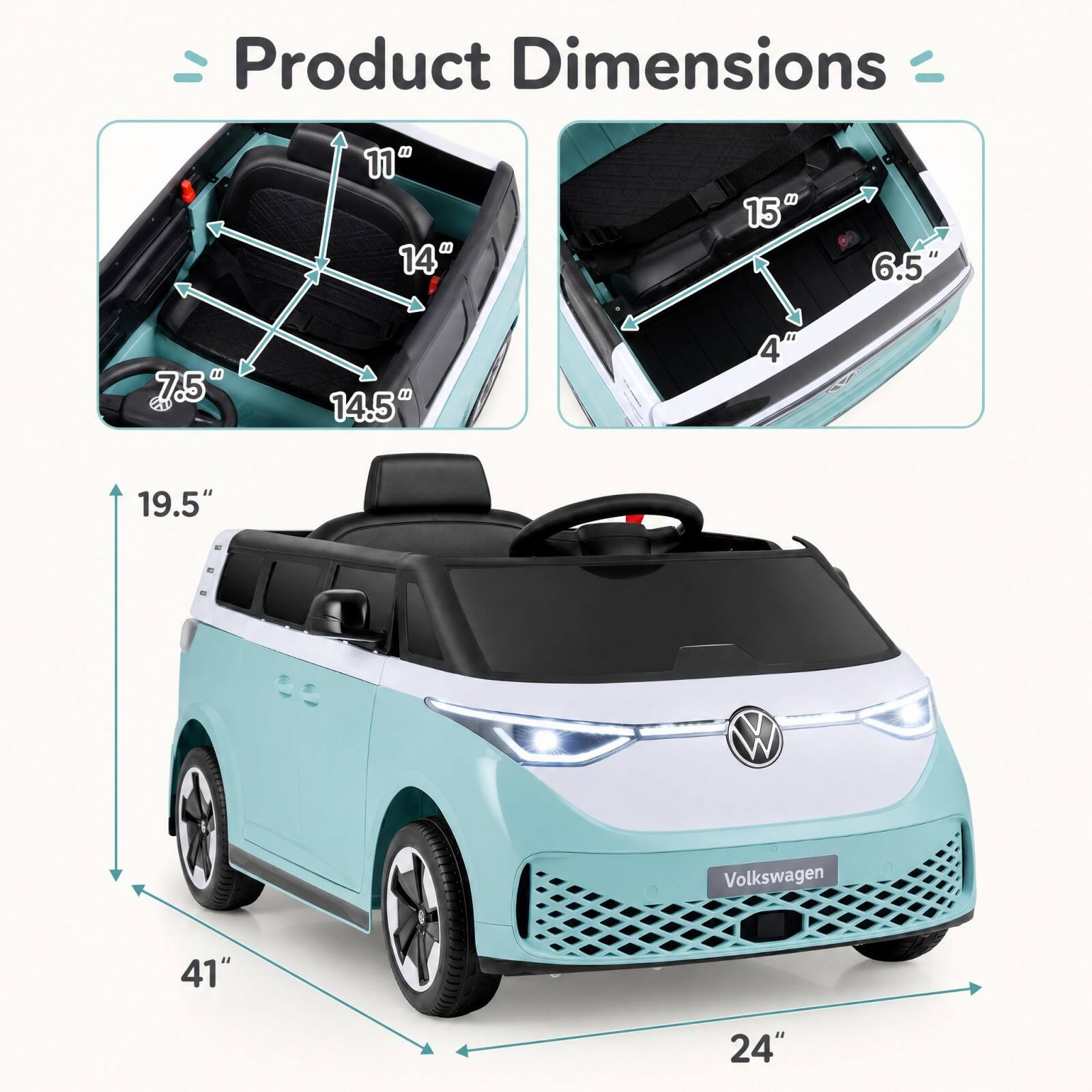 Product Dimensions

- 11"
- 14"
- 15"
- 6.5"
- 7.5"
- 14.5"
- 4"
- 19.5"
- 41"
- 24"