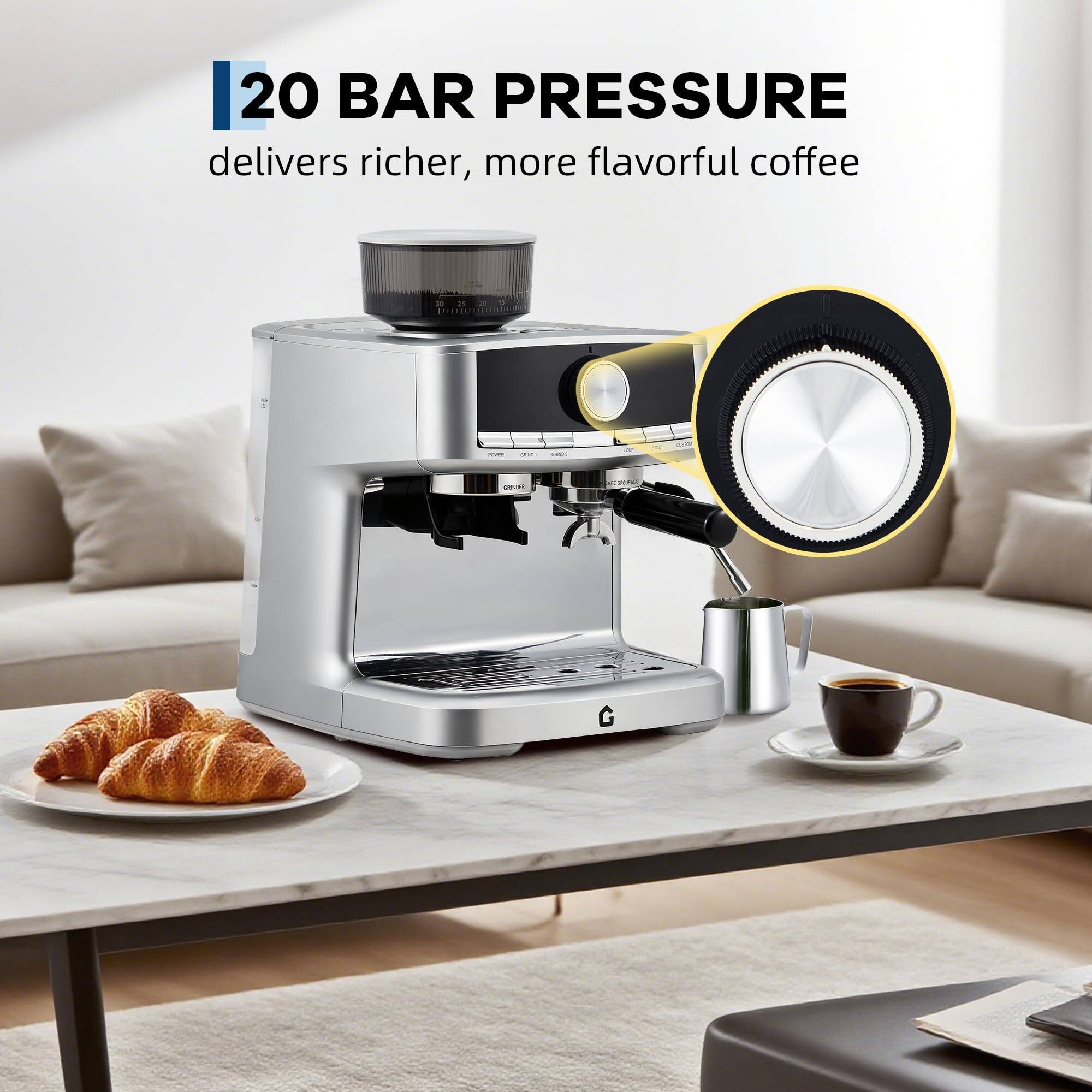 20 BAR PRESSURE delivers richer, more flavorful coffee