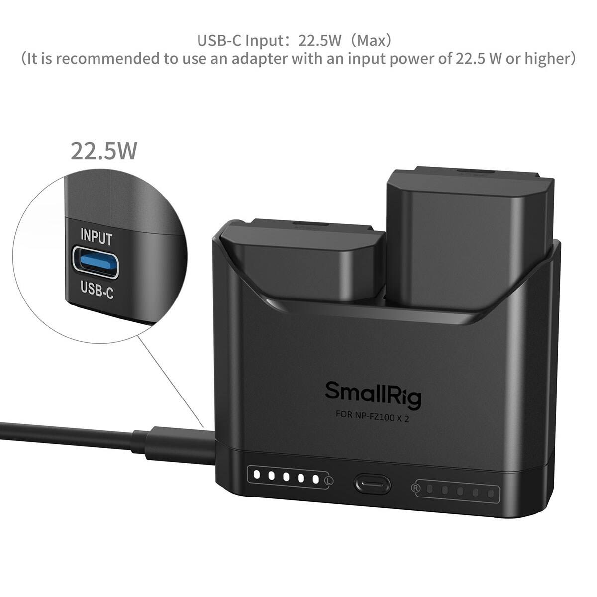 Smallrig 2x NP FZ100 14Wh 7.2V 1940mAh Camera Battery with Dual Charger ...
