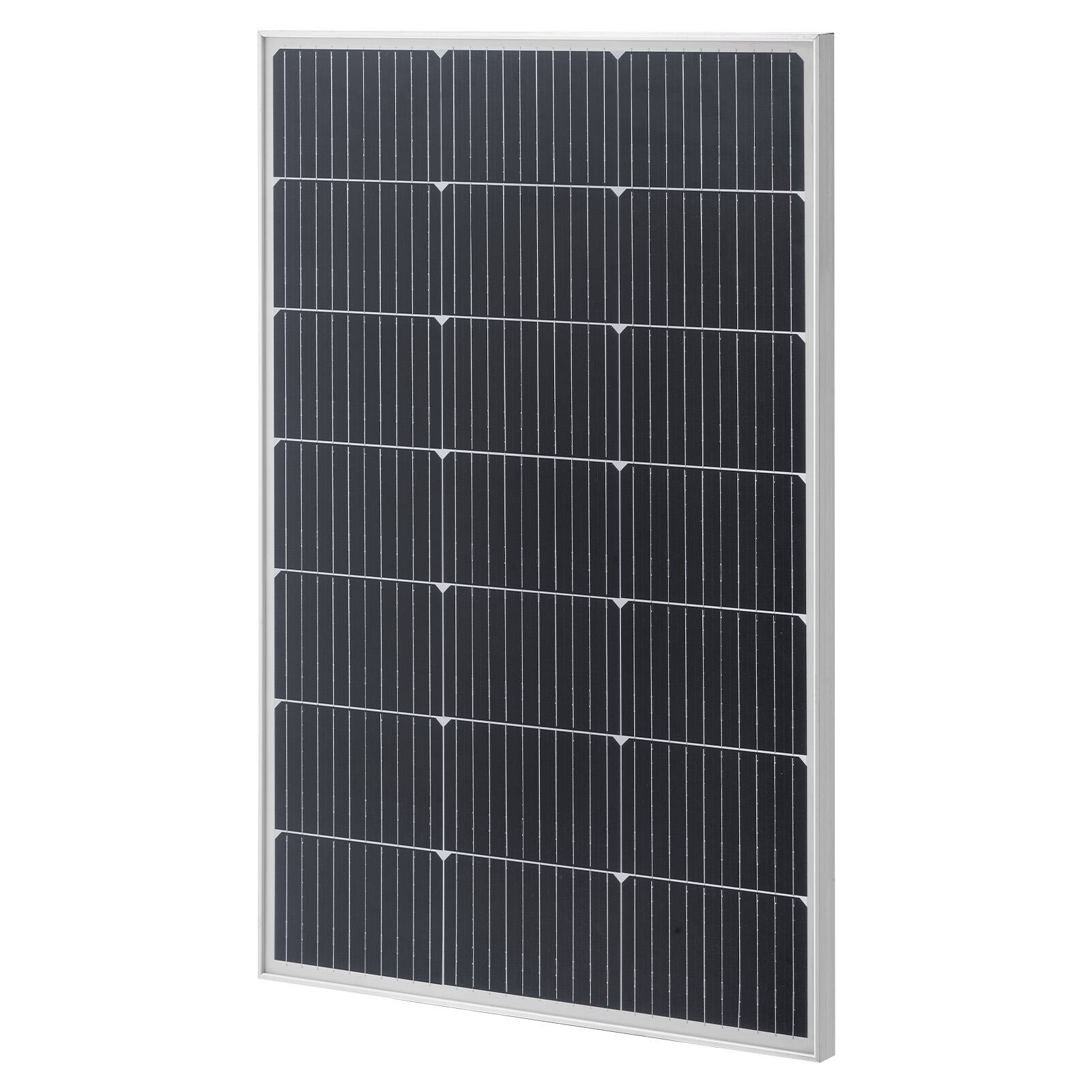 Alt View 5. VEVOR - 100W Monocrystalline Solar Panel, 23% High-Efficiency Mono PV Module with Stable MC4 Output & Aluminum Frame - Black.
