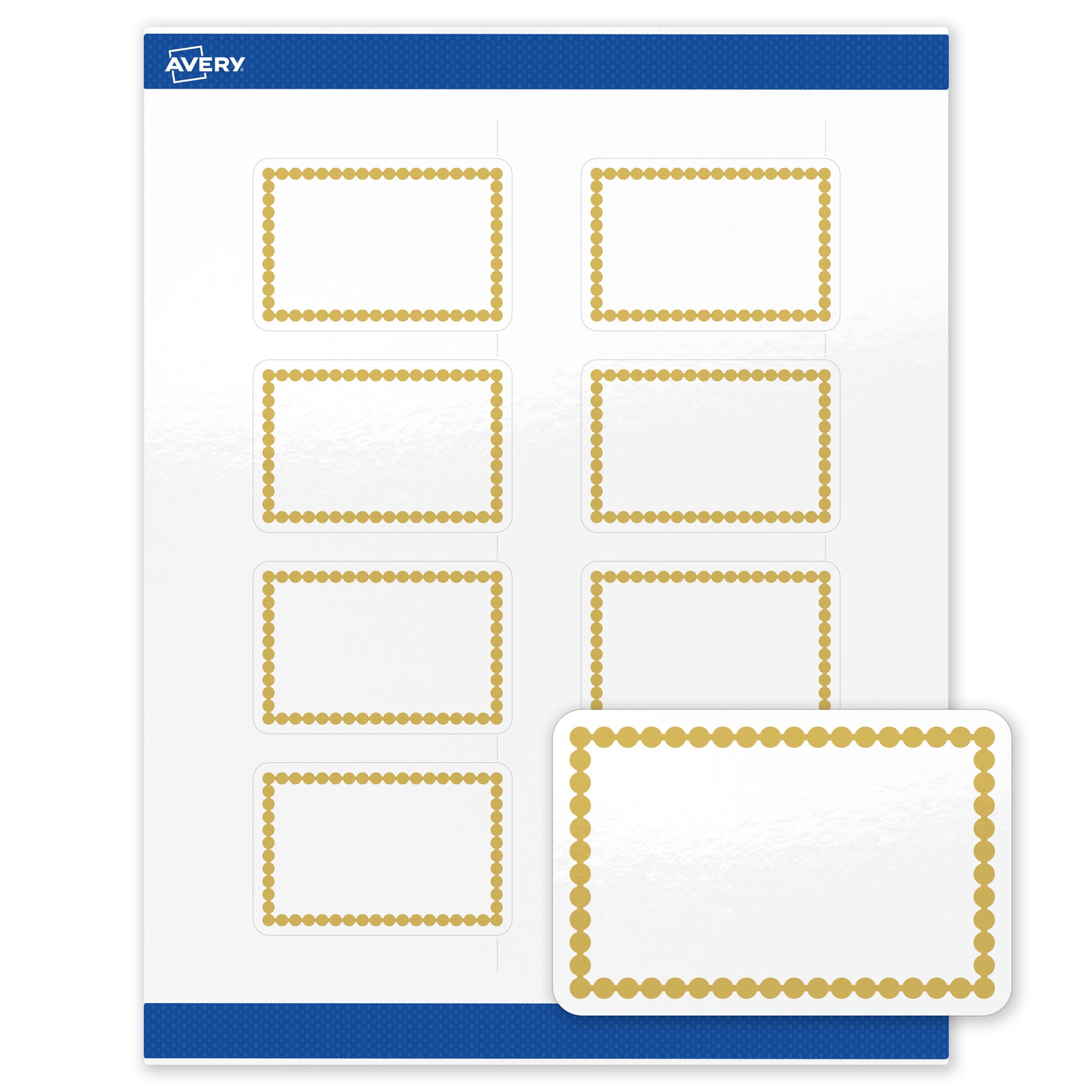 "Avery - Labels, 2"" x 3"", Glossy Gold Beads Design - White" price history on PriceWatchPro