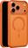 Angle. dbrand - Ghost Case with MagSafe for Apple iPhone 17 Pro Max - Orange.