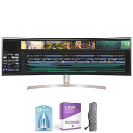 LG - 49WL95C-W 49" UltraWide Curved Dual QHD Virtually Borderless IPS LED Monitor with Built-in Speakers, 5120x1440 + Esse - Black