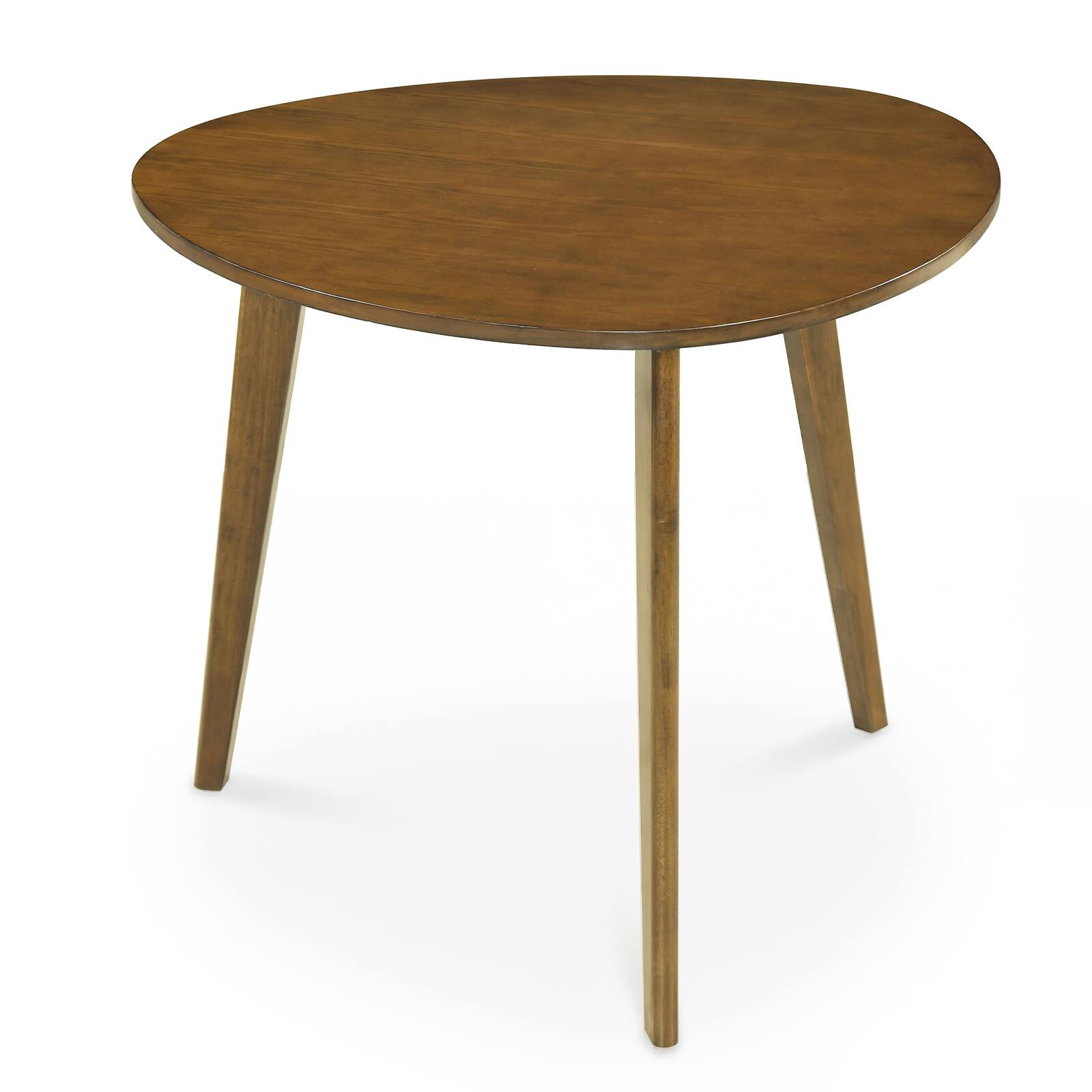 Alt View 9. Gymax - Gymax 35.5'' Triangle Dining Table Farmhouse Kitchen Table w/ Solid Rubber Wood Legs - Brown.