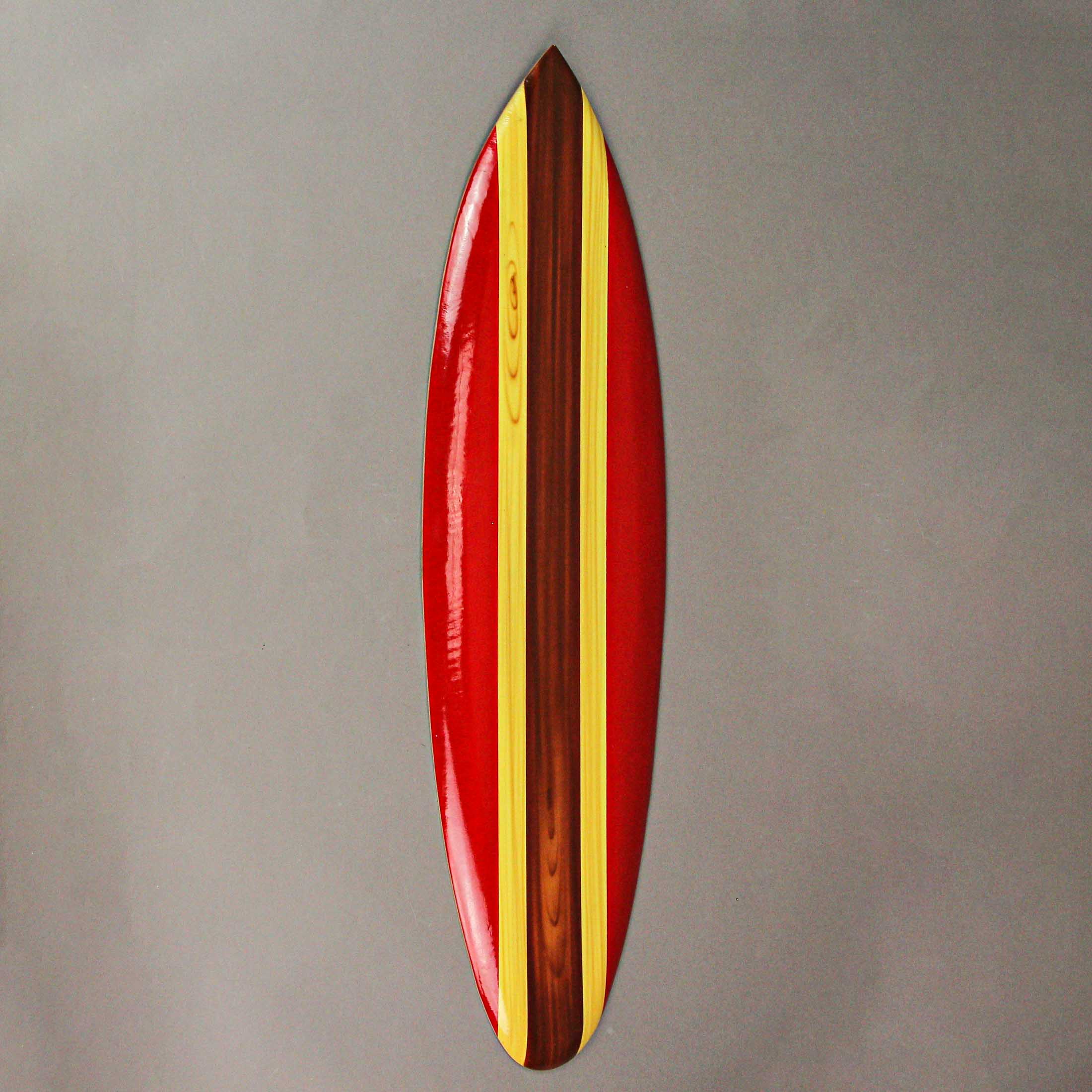 Alt View 1. Zeckos - 32 Inch Wooden Surfboard Decorative Wall Hanging Beach Decor - Red - Red.