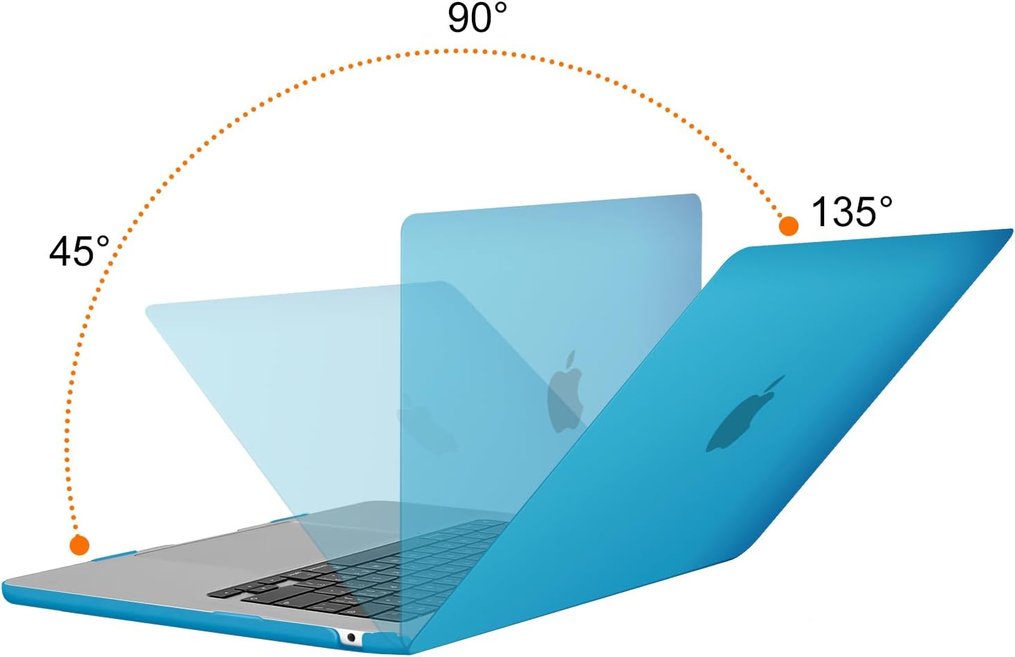 Alt View 1. mosiso - MacBook Air 15 inch Case for models A3448 A3241 A3114 A2941 (2023-2026) - Aqua Blue.