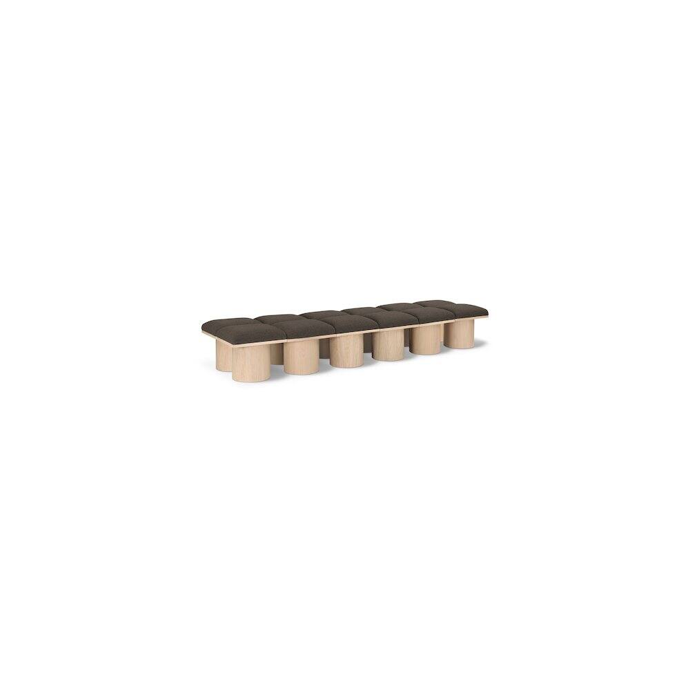 Meridian Furniture - Pavilion Boucle Fabric Bench - Brown