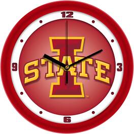 MpDirect - Iowa State Cyclones 11.5'' Suntime Premium Glass Face Dimension Wall Clock - Multicolor