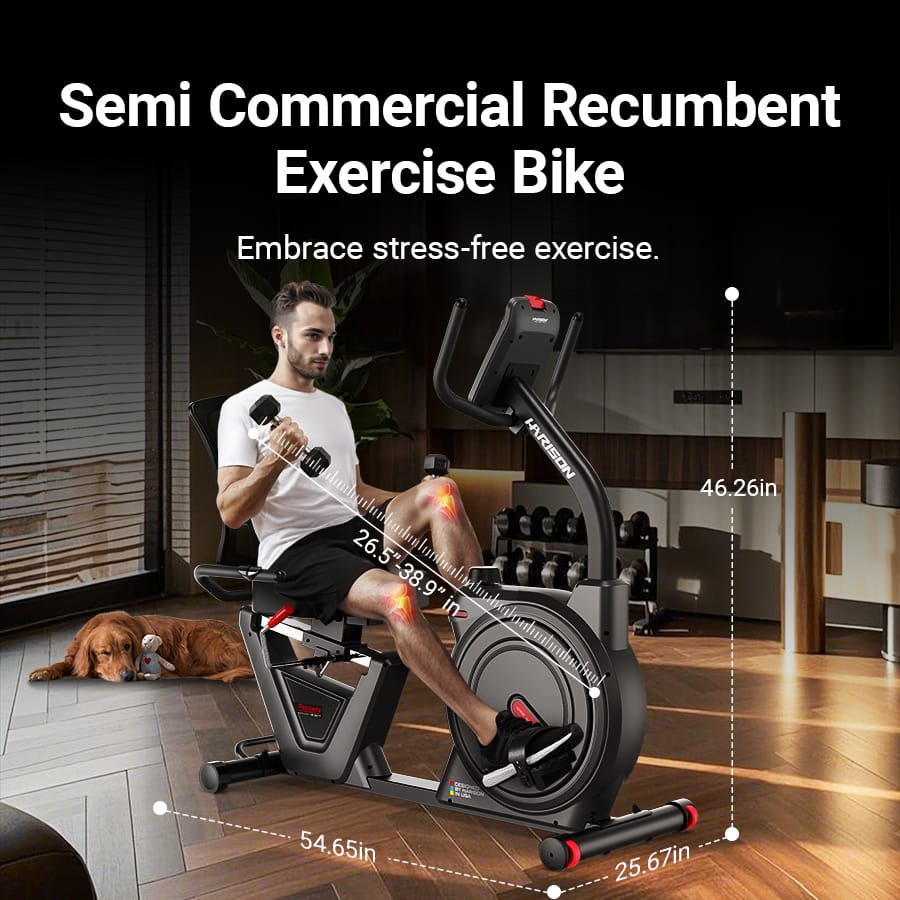Semi Commercial Recumbent Exercise Bike
Embrace stress-free exercise.
- 26.5" - 38.9"
- 46.26in
- 54.65in
- 25.67in
