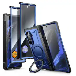 SUPCASE - UB Grip Rugged MagSafe Case for Samsung Galaxy Z Fold 8 Ultra with Screen Protectors HD & Privacy - Cobalt