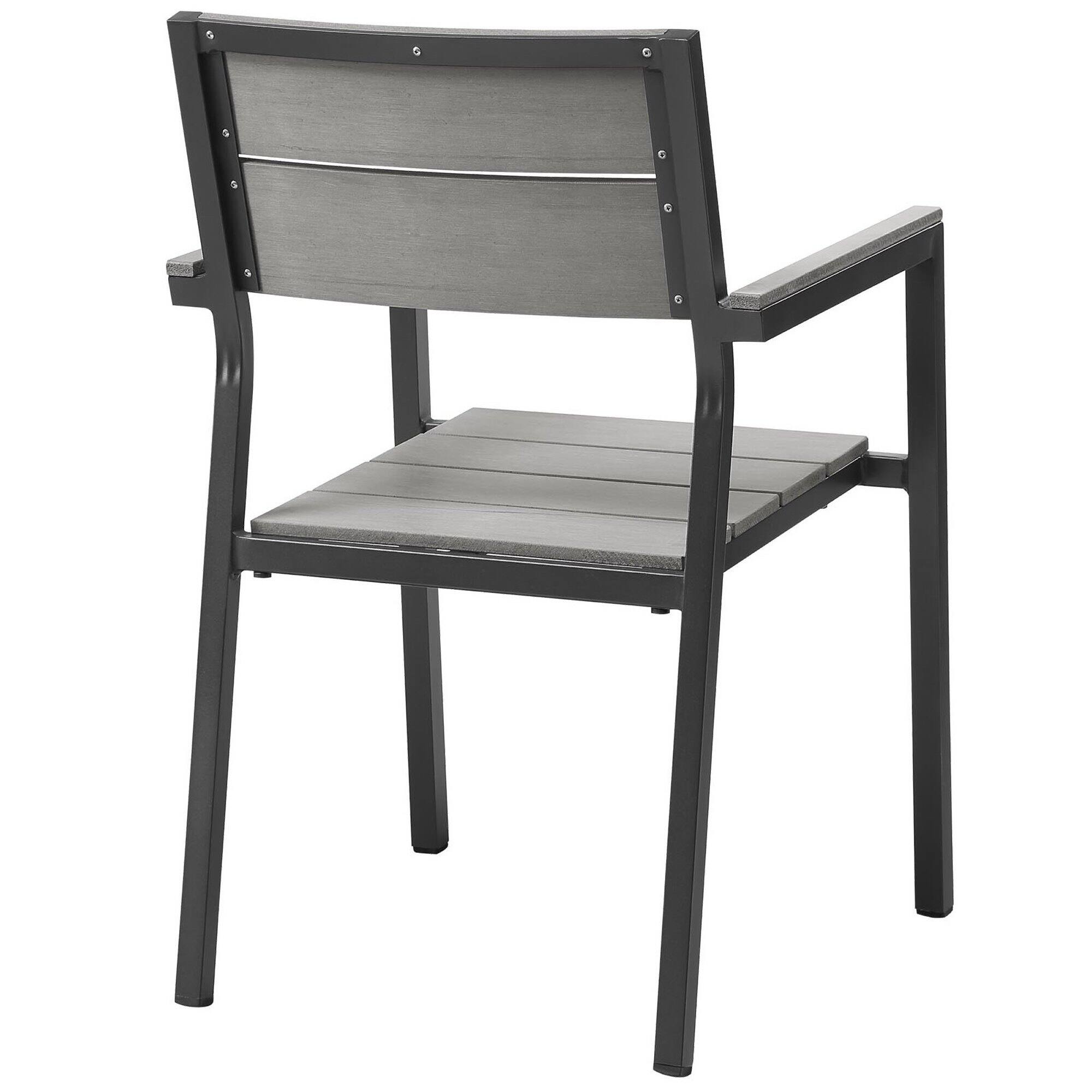 Left. Modway - Maine Dining Outdoor Patio Armchair by Modway - Brown Gray.