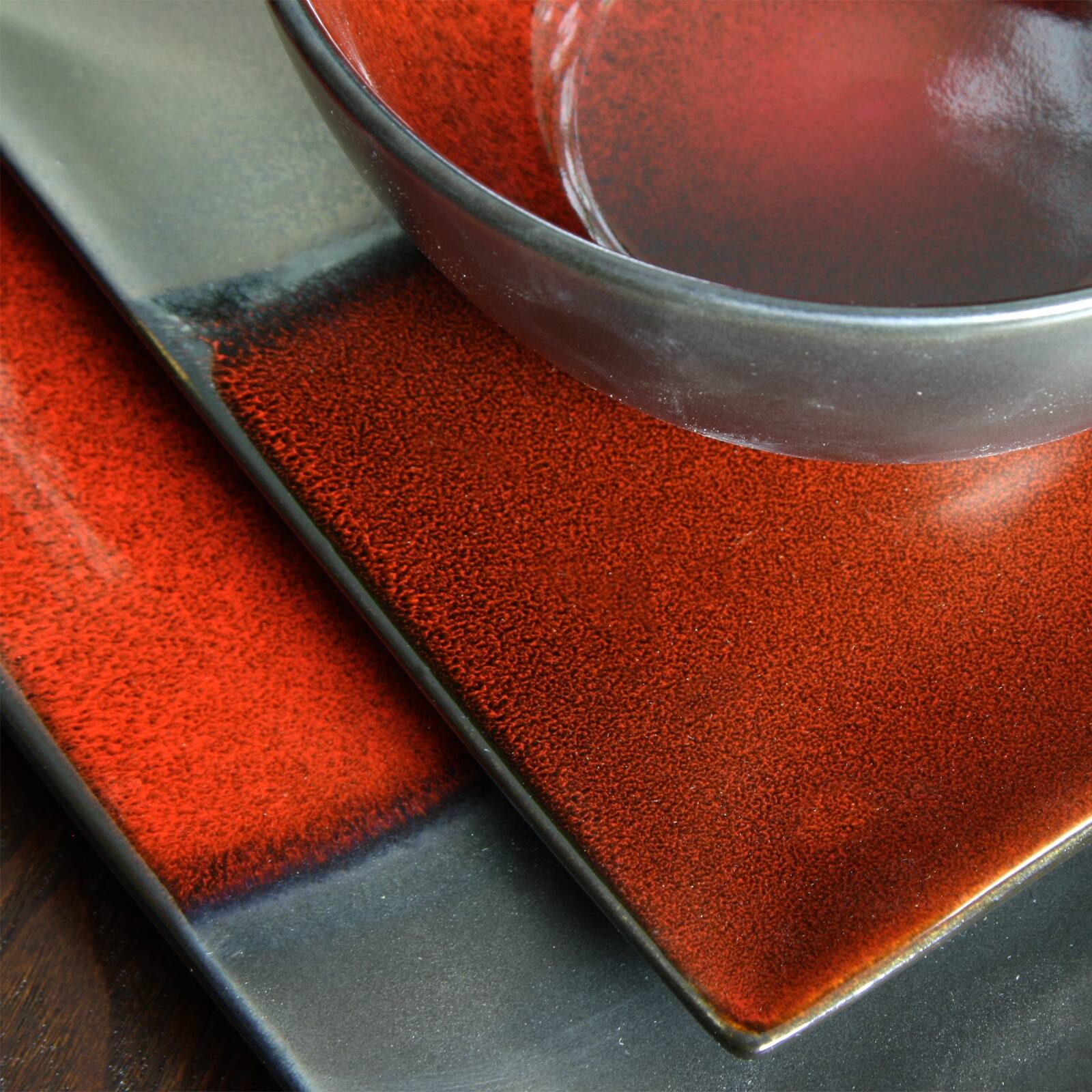 Alt View 2. Gibson - Gibson Elite Decadence 12 Piece Square Dinnerware Set - Assorted.