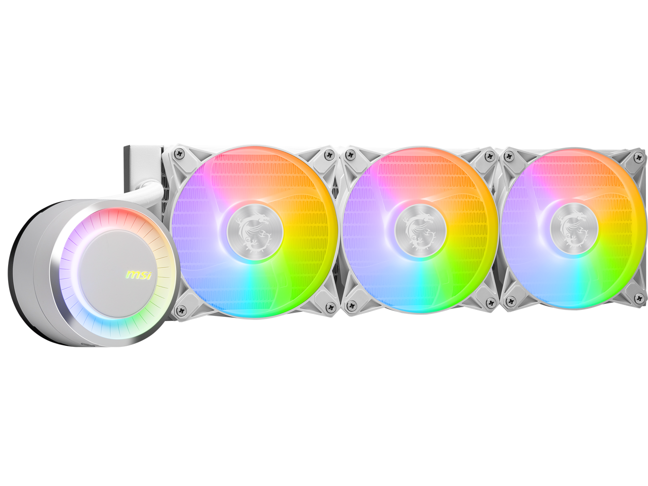 Alt View 3. MSI - MSI MAG CoreLiquid E360 White - 360mm AIO ARGB Cooler - Triple 120mm Fans - LGA/AM5 - White.