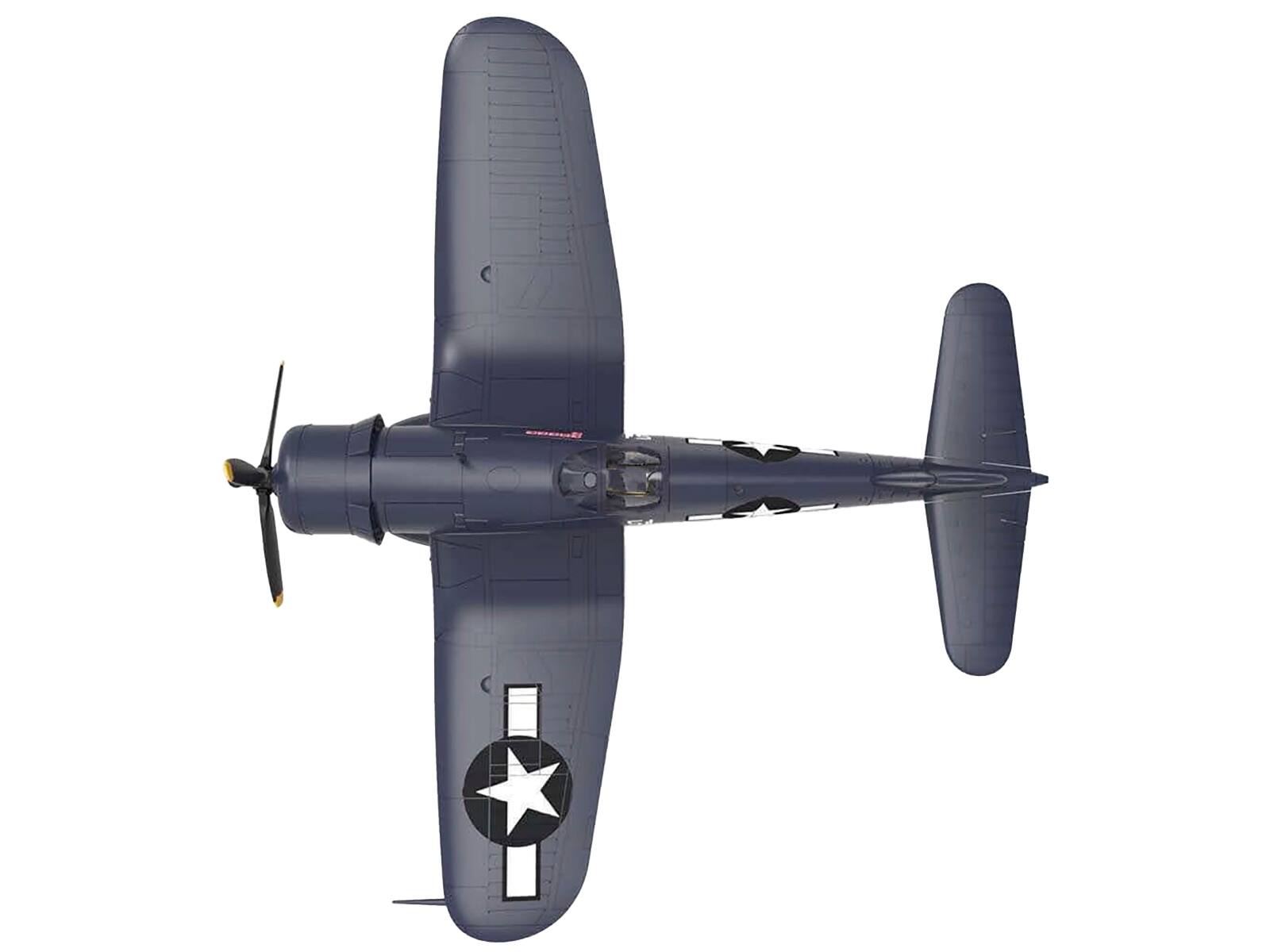 Alt View 1. Luppa - Vought F4U-1D Corsair Fighter Robert Wade VMF-323 Death Rattlers Yontan Airfield Okinawa 1945 USMC 1/72 WWII Plane - Blue.