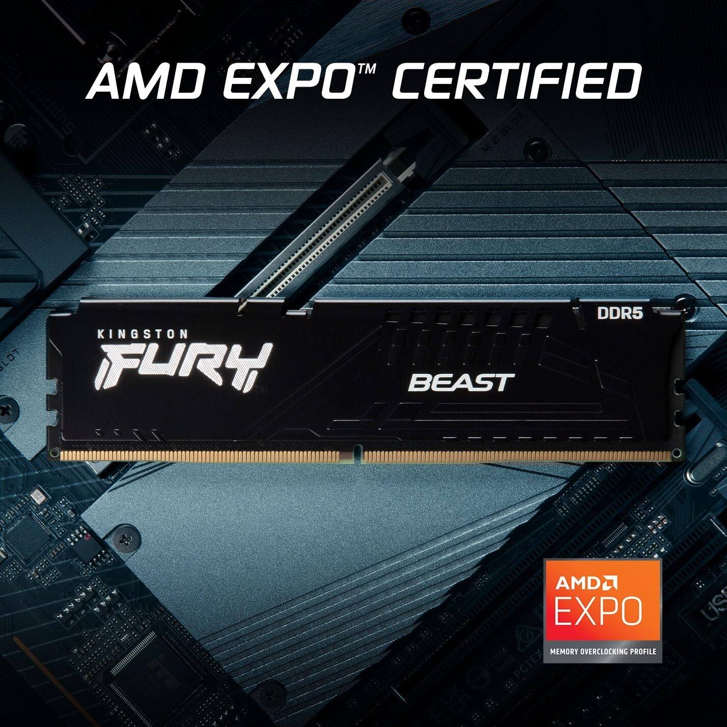 Kingston FURY Beast 32GB (2 x 16GB) 288 Pin PC RAM DDR5 6000 (PC5