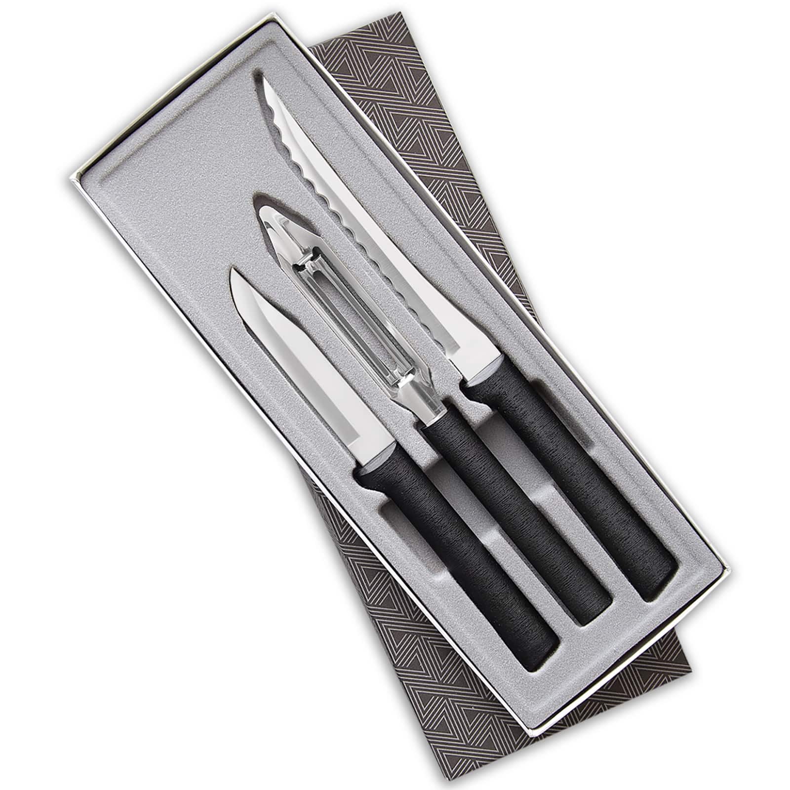 Rada - 3 Piece Peel, Pare & Slice Knife Set with Gift Box, Handles - Black price history on PriceWatchPro